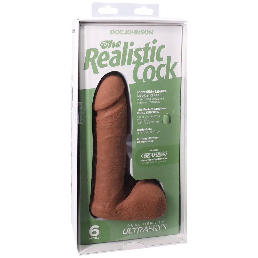 The Realistic Cock Ultraskyn 6" With Balls Caramel | 782421014315 | Available at EroticWarehouse.com
