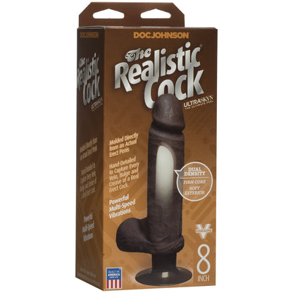 The Realistic Cock - ULTRASKYN - Vibrating 8" Chocolate | 782421014353 | Available at EroticWarehouse.com