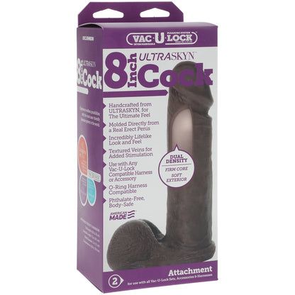 Vac-U-Lock - 8" ULTRASKYN Cock - Chocolate | 782421014391 | Available at EroticWarehouse.com