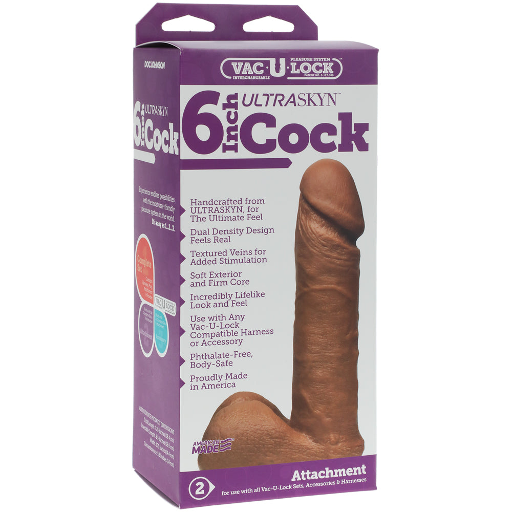 Vac-U-Lock - 6" ULTRASKYN Cock - Caramel | 782421014407 | Available at EroticWarehouse.com