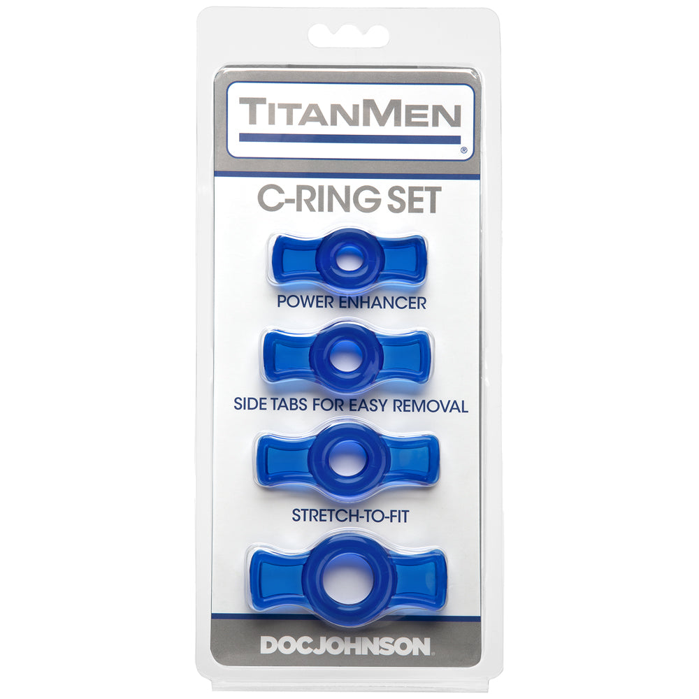 Titanmen - Cock Ring Set Blue | 782421016968 | Available at EroticWarehouse.com