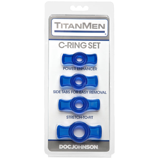 Titanmen - Cock Ring Set Blue | 782421016968 | Available at EroticWarehouse.com