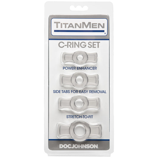 Titanmen Cock Ring Set Clear | 782421016975 | Available at EroticWarehouse.com