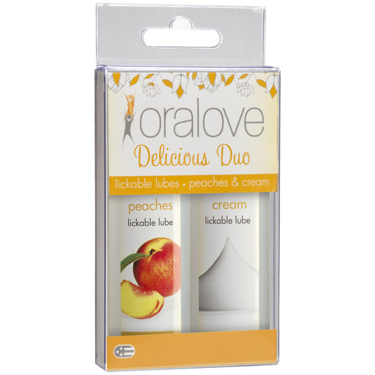 Oralove Delicious Duo Peaches & Cream 2 Pack | 782421017347 | Available at EroticWarehouse.com