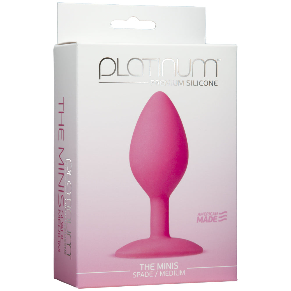 Platinum Premium Silicone - The Minis - Spade - Medium Pink | 782421021078 | Available at EroticWarehouse.com