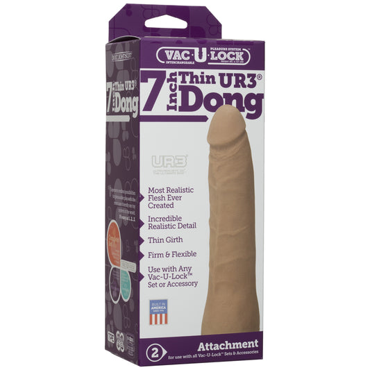 Vac-U-Lock- 7" Thin ULTRASKYN Dong - Caramel | 782421024444 | Available at EroticWarehouse.com