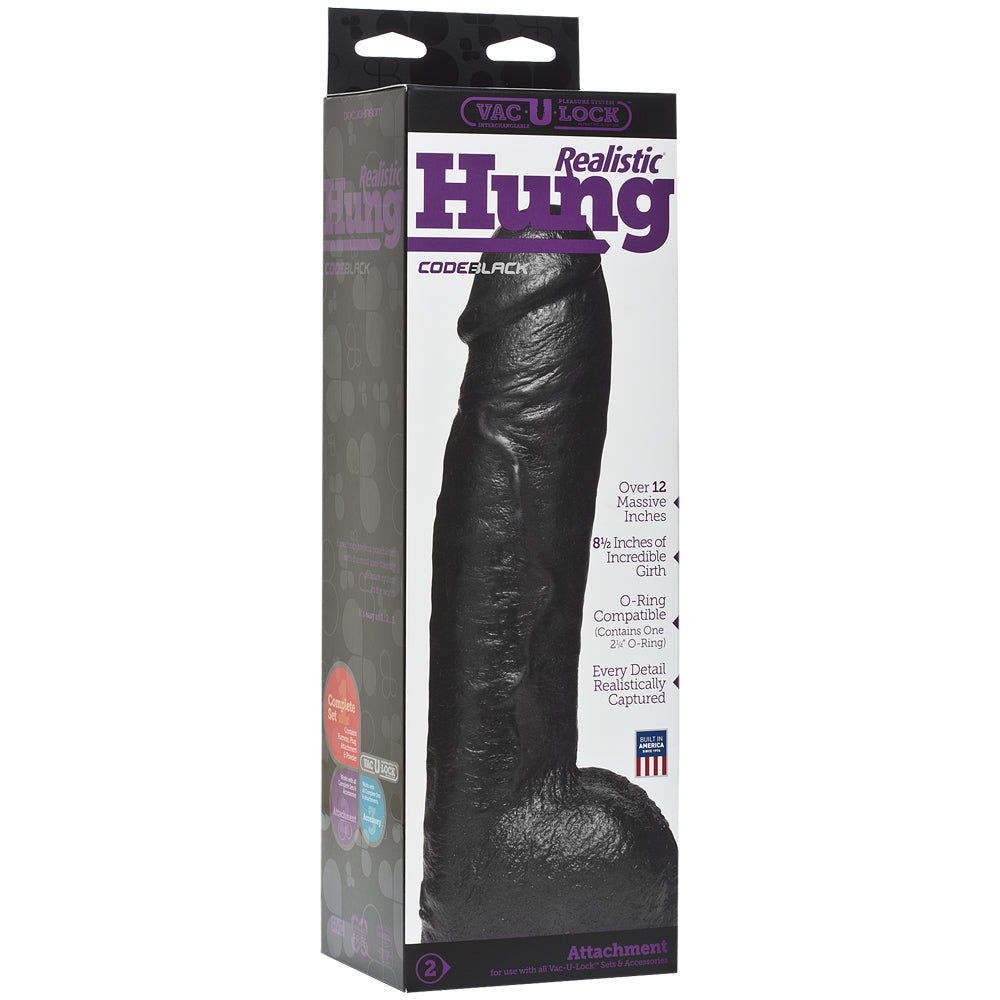 Vac-U-Lock Codeblack - Realistic Hung | 782421026486 | Available at EroticWarehouse.com