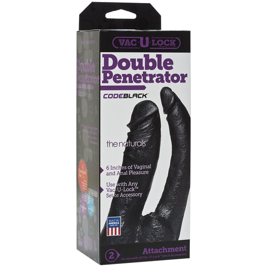 Vac-U-Lock Codeblack Double Penetrator The Naturals Codeblack | 782421026493 | Available at EroticWarehouse.com