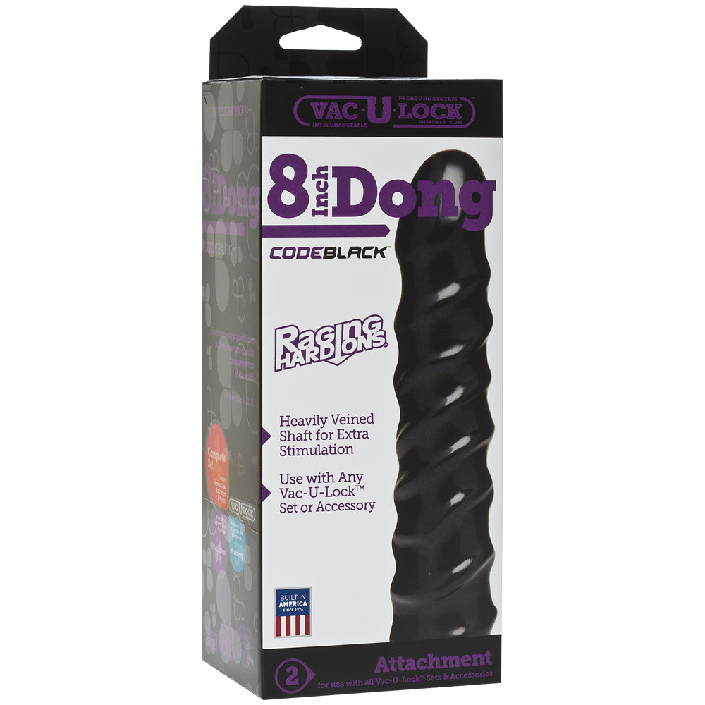 Vac-U-Lock Codeblack 8" Dong Raging Hard-Ons Codeblack | 782421026530 | Available at EroticWarehouse.com