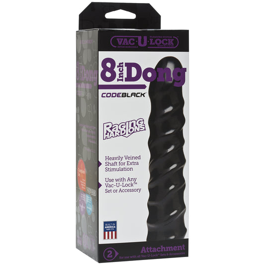 Vac-U-Lock Codeblack 8" Dong Raging Hard-Ons Codeblack | 782421026530 | Available at EroticWarehouse.com
