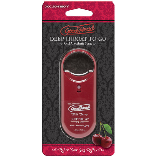 Goodhead Deep Throat Spray To-Go &ndash; Wild Cherry - .33 oz. | 782421026646 | Available at EroticWarehouse.com