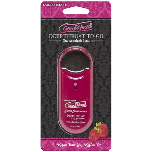 Goodhead Deep Throat Spray To-Go &ndash; Sweet Strawberry - .33 oz. | 782421026653 | Available at EroticWarehouse.com