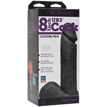 Vac-U-Lock Codeblack 8" Ultraskyn Cock Codeblack | 782421027513 | Available at EroticWarehouse.com