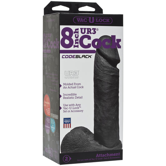 Vac-U-Lock Codeblack 8" Ultraskyn Cock Codeblack | 782421027513 | Available at EroticWarehouse.com