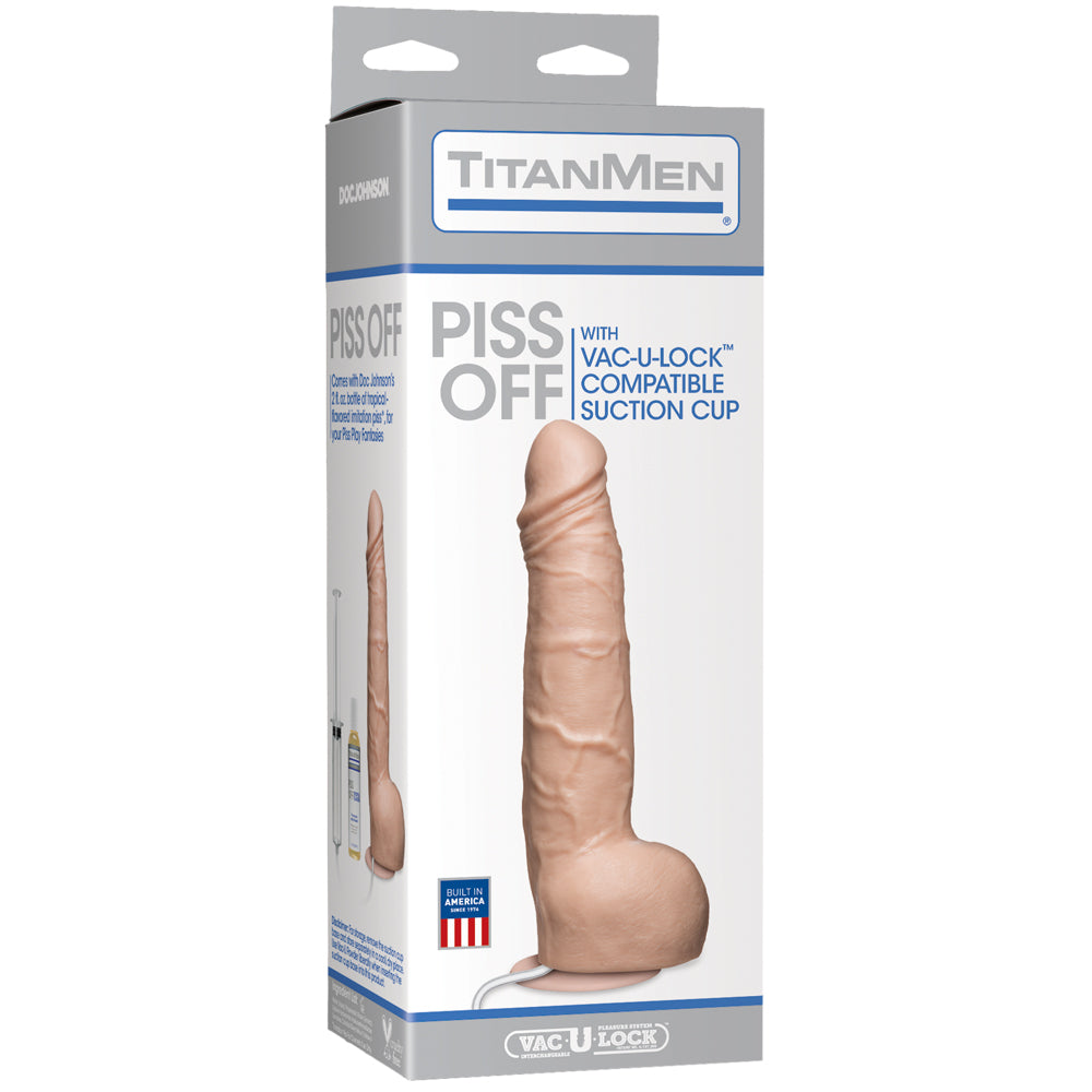 Titanmen Pissoff Squirting Cock With Removable Vac-U-Lock Suction Cup Vanilla | 782421031756 | Available at EroticWarehouse.com