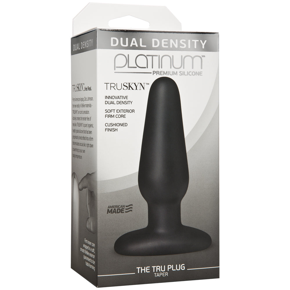 Platinum Premium Silicone Truskyn The Tru Plug Taper Black | 782421032135 | Available at EroticWarehouse.com