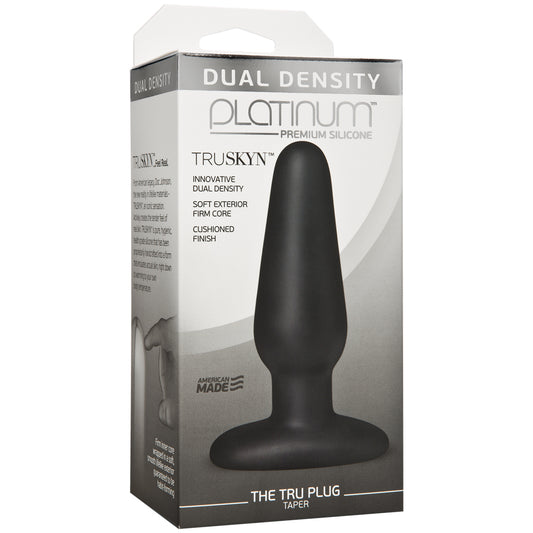 Platinum Premium Silicone Truskyn The Tru Plug Taper Black | 782421032135 | Available at EroticWarehouse.com