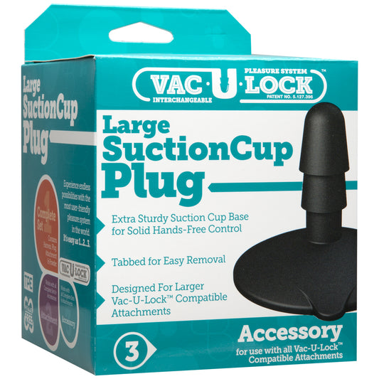 Vac-U-Lock Large Black Suction Cup Plug Black | 782421055011 | Available at EroticWarehouse.com