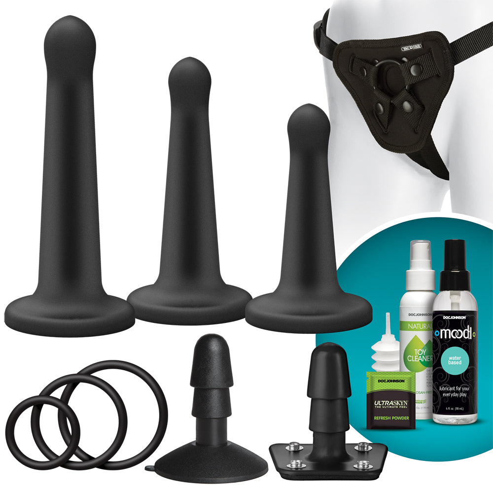 Vac-U-Lock Silicone Pegging Set Black | 782421057466 | Available at EroticWarehouse.com