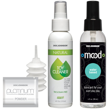 Vac-U-Lock Silicone Pegging Set Black | 782421057466 | Available at EroticWarehouse.com