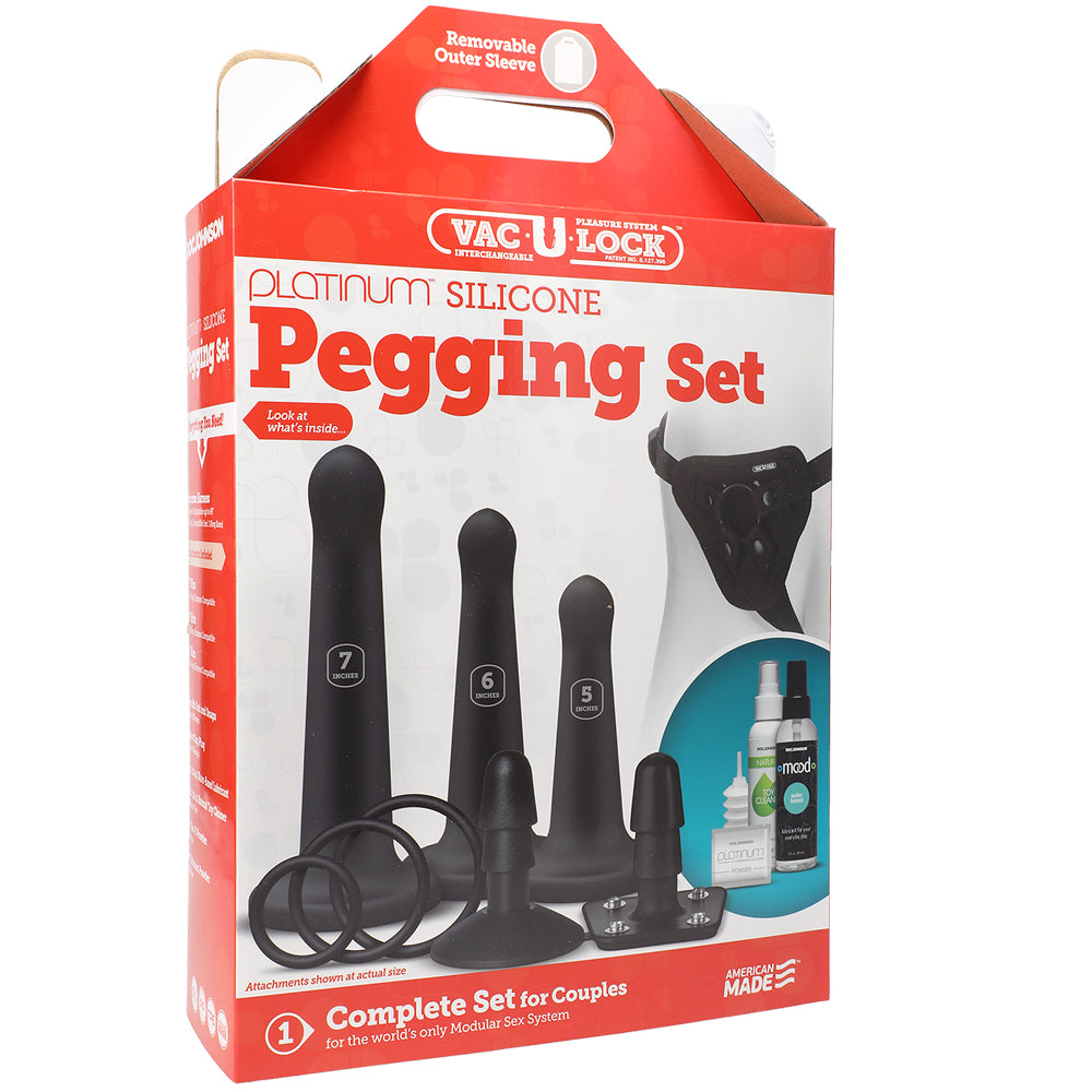 Vac-U-Lock Silicone Pegging Set Black | 782421057466 | Available at EroticWarehouse.com