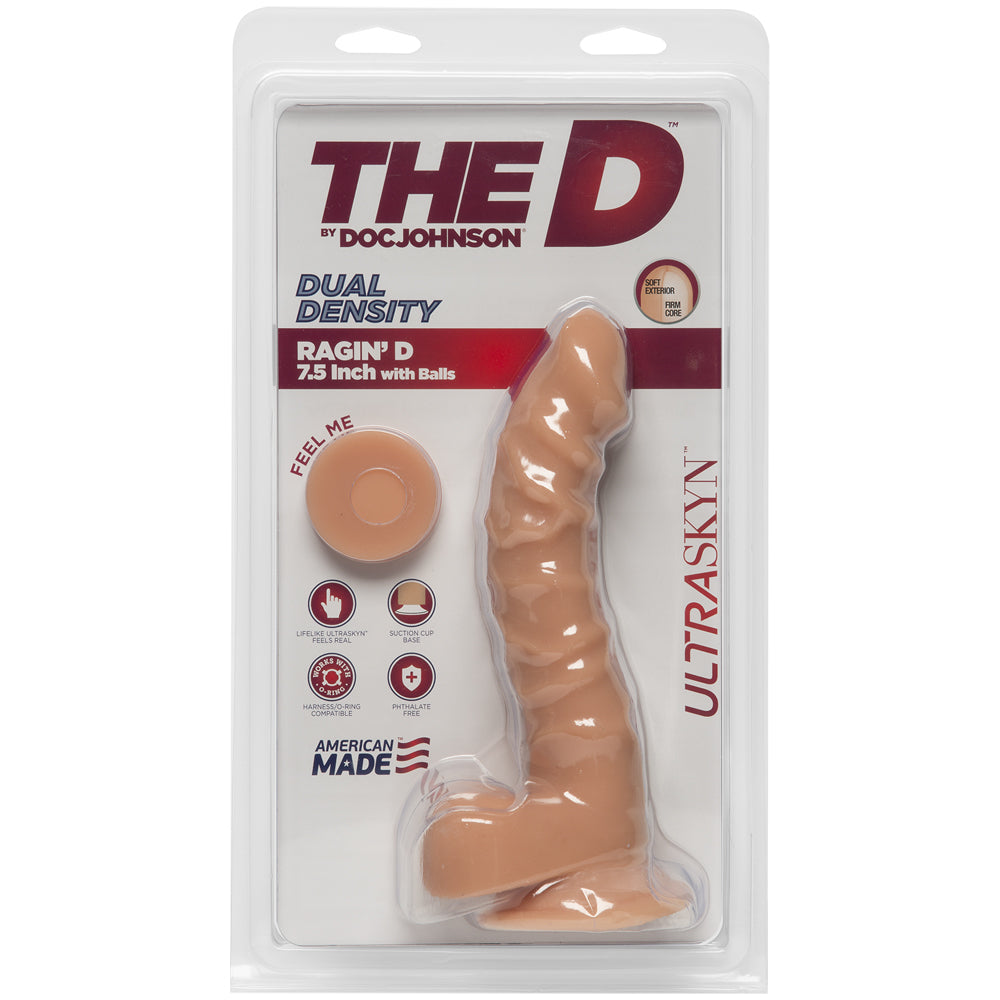 The D - Ragin' D With Balls 7.5 " Vanilla | 782421058777 | Available at EroticWarehouse.com