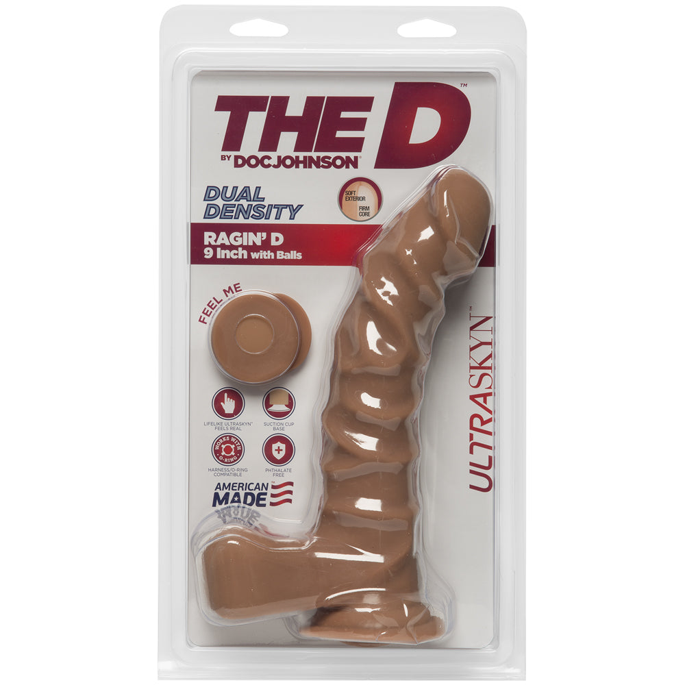 The D - Ragin' D With Balls 9" Caramel | 782421058845 | Available at EroticWarehouse.com