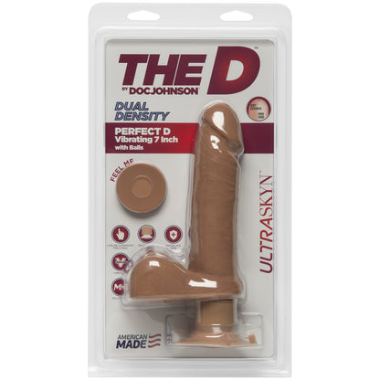 The D Perfect D Vibrating 7" With Balls ULTRASKYN Caramel | 782421058975 | Available at EroticWarehouse.com