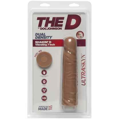 The D Shakin' D Vibrating 7" ULTRASKYN Caramel | 782421059033 | Available at EroticWarehouse.com