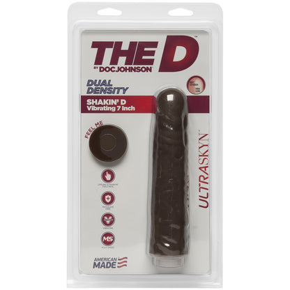 The D Shakin' D Vibrating 7" ULTRASKYN Chocolate | 782421059040 | Available at EroticWarehouse.com