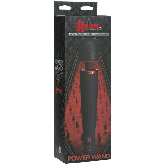 Kink Power Wand Ultra-Powerful Silicone Wand Massager Black | 782421059460 | Available at EroticWarehouse.com