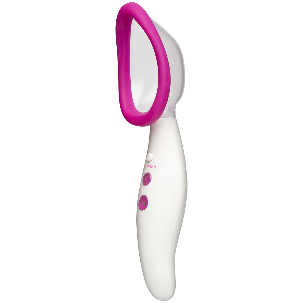 Automatic Vibrating Rechargeable Pussy Pump Pink/White | 782421065119 | Available at EroticWarehouse.com