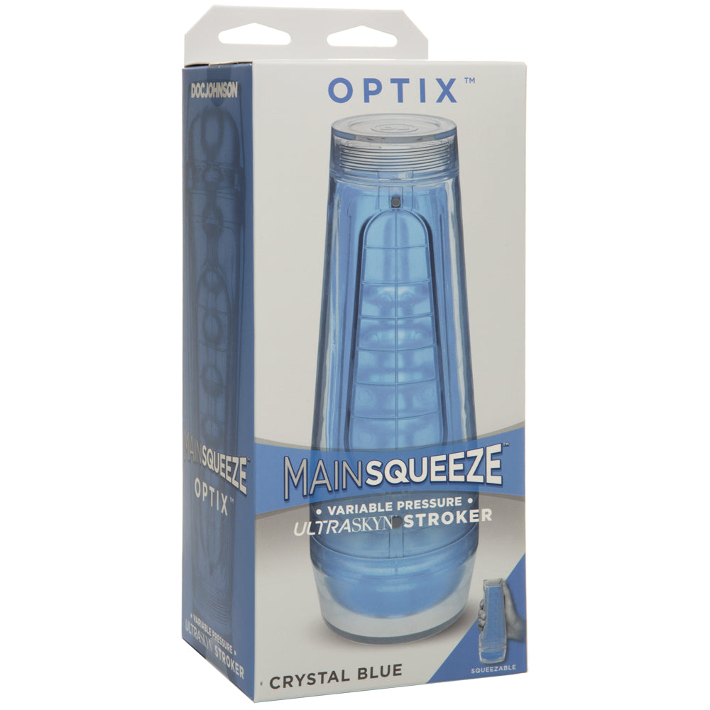 Main Squeeze Optix ULTRASKYN Stroker Crystal Blue | 782421066963 | Available at EroticWarehouse.com