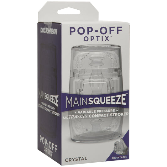 Main Squeeze Pop-Off Optix ULTRASKYN Compact Stroker Clear | 782421067281 | Available at EroticWarehouse.com