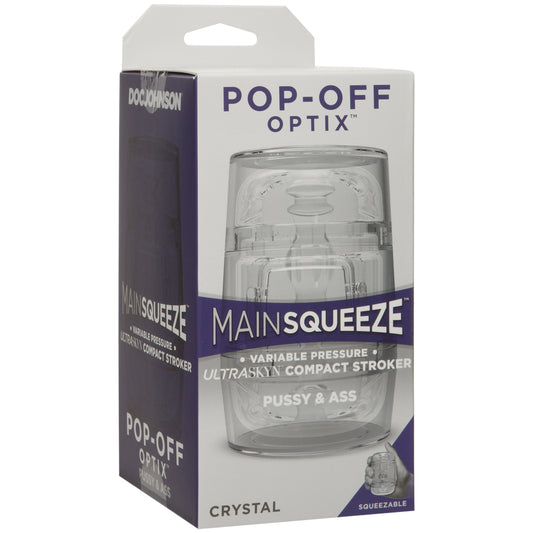 Main Squeeze Pop-Off Optix ULTRASKYN Compact Stroker Pussy & Ass Clear | 782421067304 | Available at EroticWarehouse.com