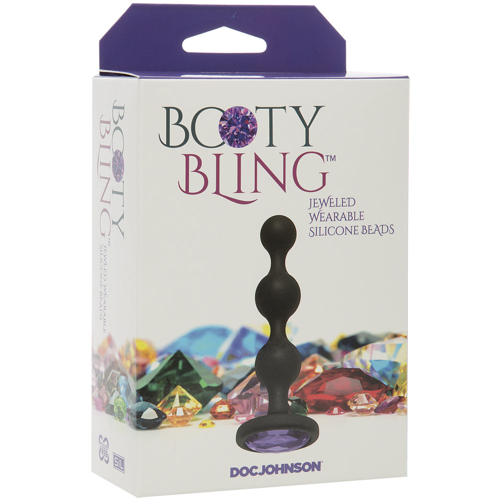Booty Bling Jeweled Wearable Silicone Beads Purple | 782421068189 | Available at EroticWarehouse.com