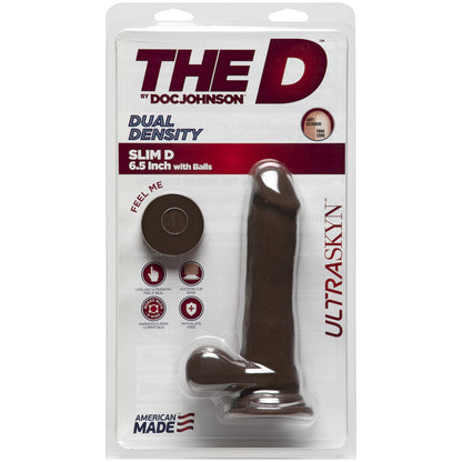 The D Slim D 6.5" With Balls Ultraskyn Chocolate | 782421069520 | Available at EroticWarehouse.com