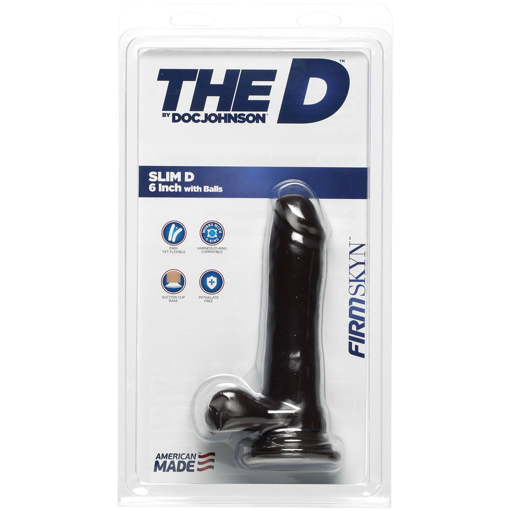 The D Slim D 6" With Balls Firmskyn Chocolate | 782421069773 | Available at EroticWarehouse.com