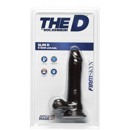 The D Slim D 6" With Balls Firmskyn Chocolate | 782421069773 | Available at EroticWarehouse.com