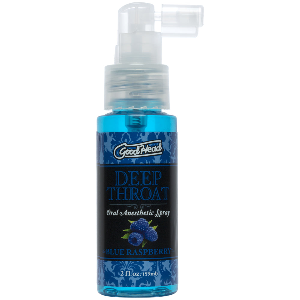 Goodhead Deep Throat Spray Blue Raspberry 2 oz. | 782421070021 | Available at EroticWarehouse.com