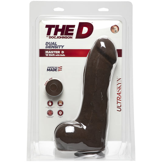 The D Master D 12" With Balls Ultraskyn Chocolate | 782421070243 | Available at EroticWarehouse.com