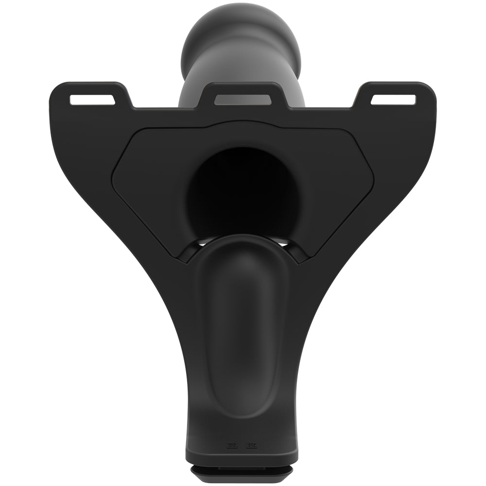 Body Extensions Be Naughty 4-Piece Set Vibrating Harness with 7" Bulbed / 7.5" Slim / 8" Large Dong Black | 782421070366 | Available at EroticWarehouse.com