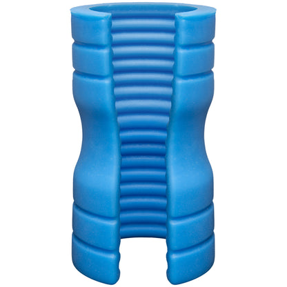 Optimale Truskyn Silicone Stroker Ribbed Blue | 782421070533 | Available at EroticWarehouse.com