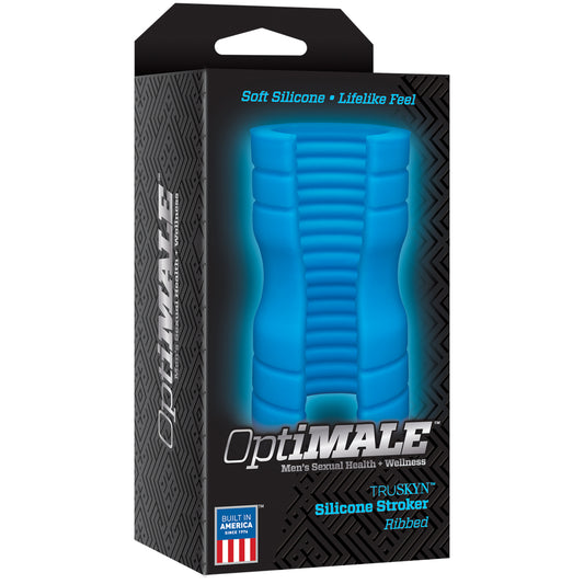 Optimale Truskyn Silicone Stroker Ribbed Blue | 782421070533 | Available at EroticWarehouse.com