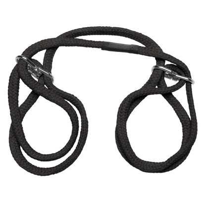 Japanese Style Bondage 100% Cotton Wrist Or Ankle Cuffs Black | 782421072711 | Available at EroticWarehouse.com