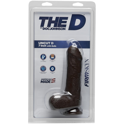 The D - Uncut D 7" With Balls Firmskyn Chocolate | 782421072810 | Available at EroticWarehouse.com