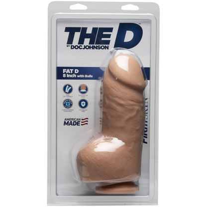 The D - Fat D 8" With Balls Firmskyn Vanilla | 782421072988 | Available at EroticWarehouse.com