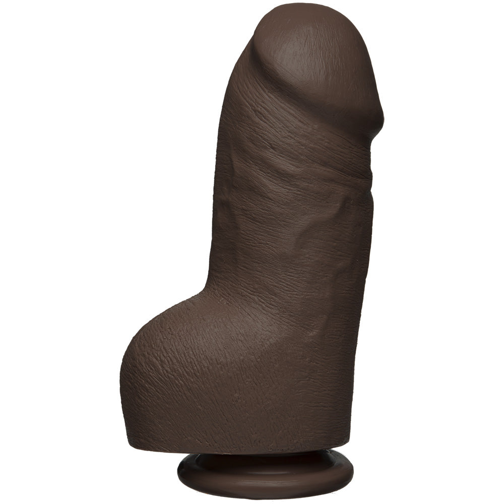The D - Fat D 8" With Balls Firmskyn Chocolate | 782421073008 | Available at EroticWarehouse.com