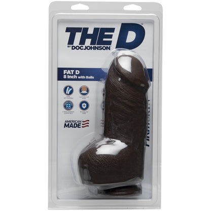 The D - Fat D 8" With Balls Firmskyn Chocolate | 782421073008 | Available at EroticWarehouse.com