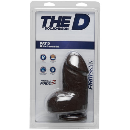 The D - Fat D 6" With Balls Firmskyn Chocolate | 782421073039 | Available at EroticWarehouse.com